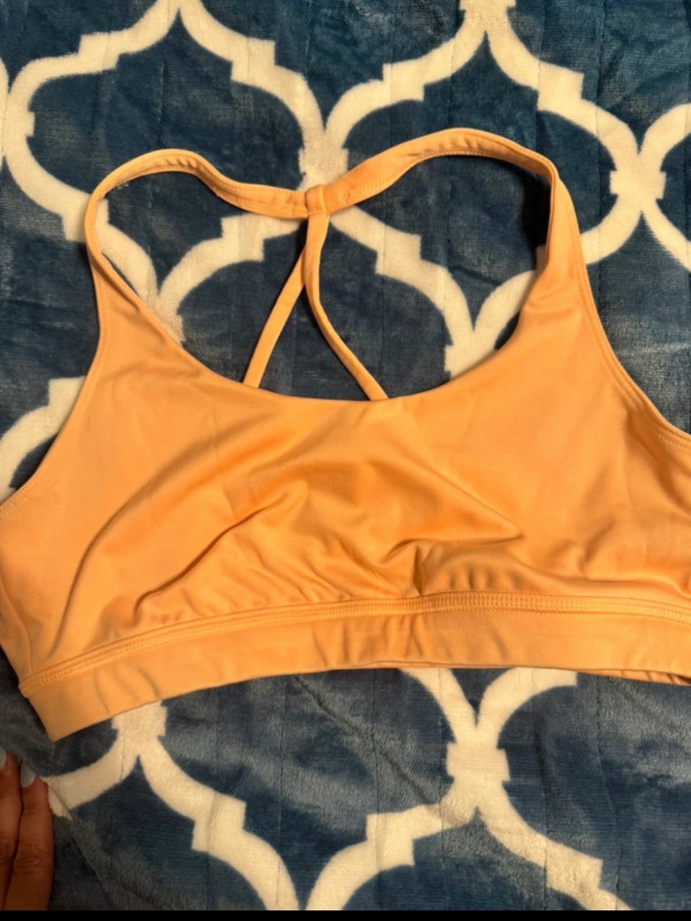 Reebok Light Peach Strappy Seamless Sports Bra